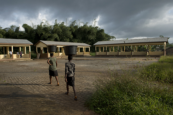 Market Stall Construction in Simpah Village in Western Region, Ghana